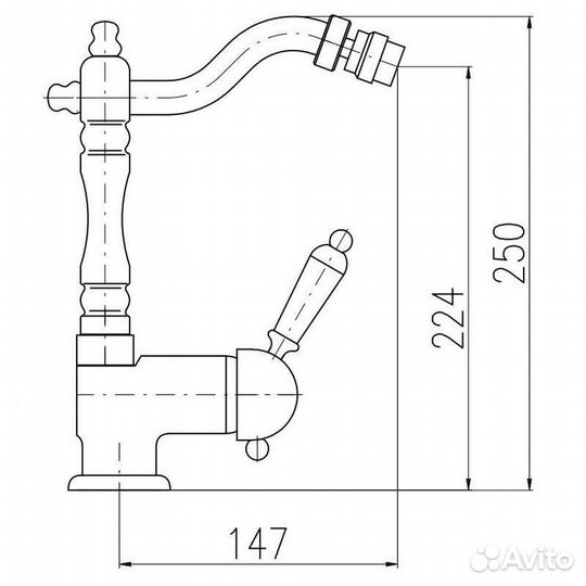 Смеситель для биде Rav Slezak labe L008.5/9SM