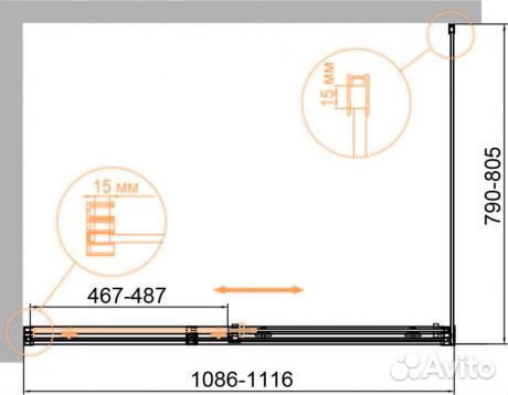 Душ. уголок Cezares 80cm Duet duet soft-m-ah-1-11