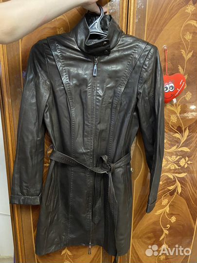 Плащ кожаный