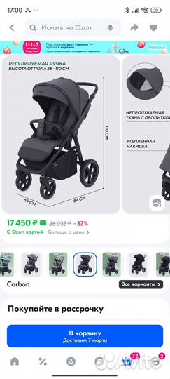 Прогулочная коляска всесезонная