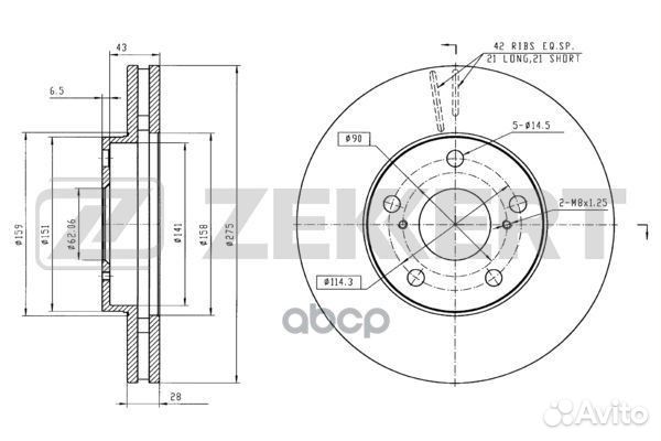 Диск торм. перед. Lexus ES (VZV MCV ) 91- To