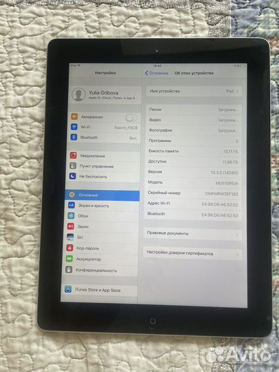 Планшет apple iPad 4 a1458