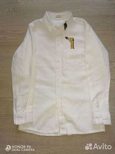 Рубашка белая для мальчика 128-134