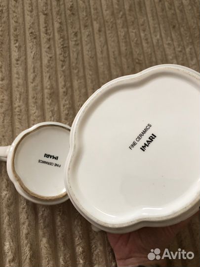 Заварочный чайник и чашки Ирисы