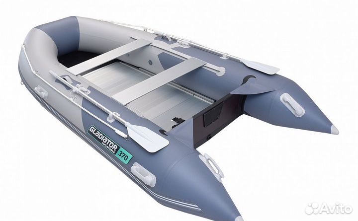 Надувная лодка gladiator B370AL (бело-серая)