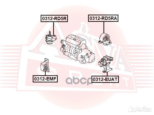 0312-EMF подушка двигателя asva 0312EMF asva