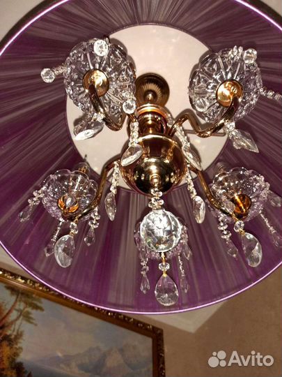 Люстра хрустальная с абажуром /32333411/5