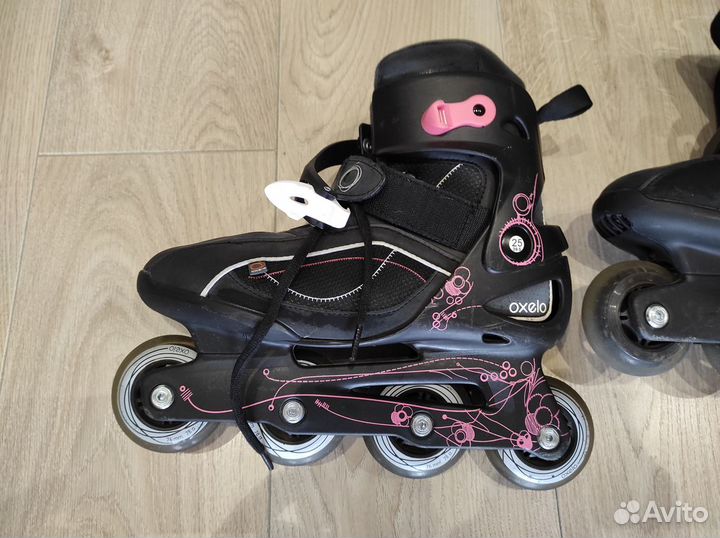 Роликовые коньки Oxelo р.39,5 и защита