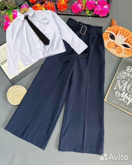 Костюм, брюки и блузка для девочки, 134-158