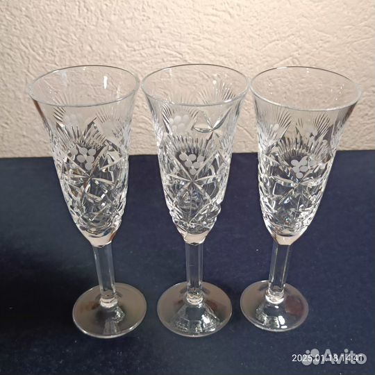 Фужеры и рюмки хрустальные СССР