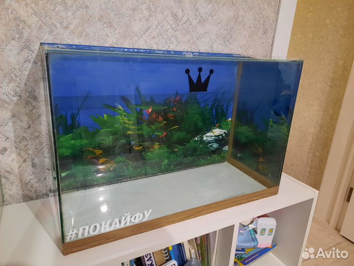 Аквариум для рыбок с компрессором, бу