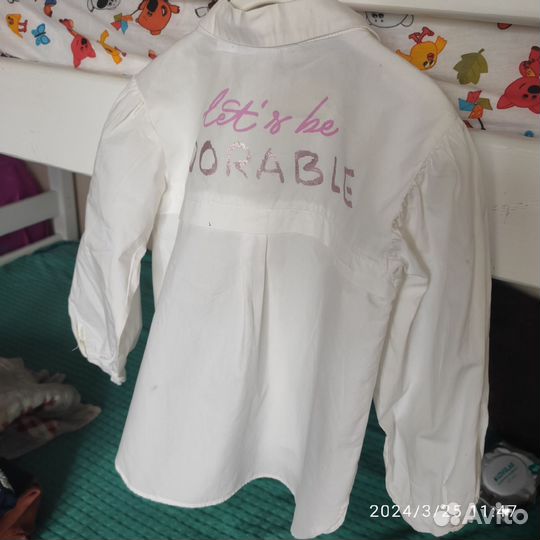Рубашка zara для девочки 110