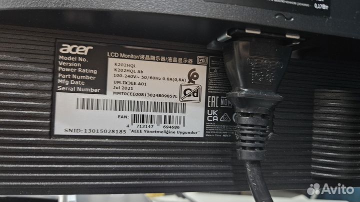 Монитор Acer k202hql