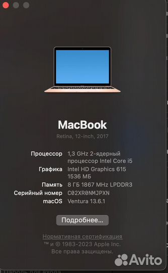 Macbook retina 12 2017