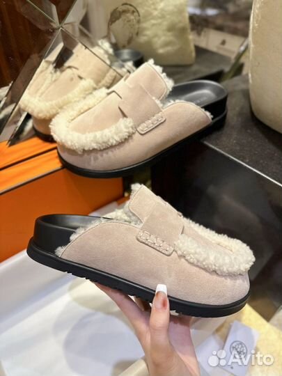 Мюли Hermes Go Mules с мехом в наличии