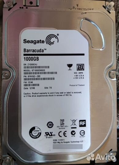 Жесткий диск Seagate Barracuda 1 тб ST1000DM003
