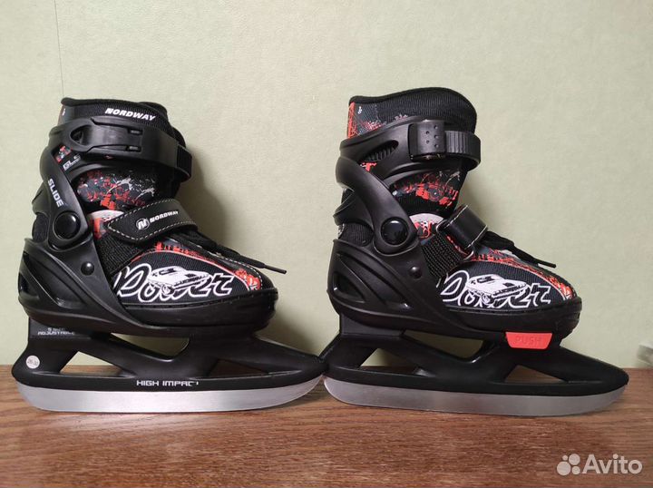 Коньки детские раздвижные 26-30 + клюшки