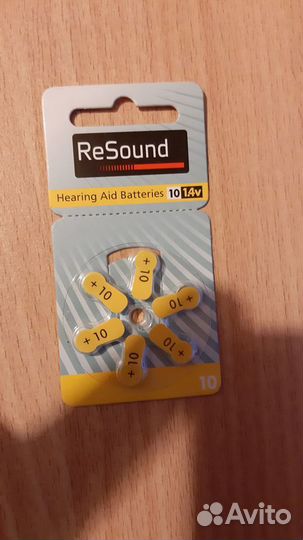 Батарейки для слухового аппарата Resound +10 1.4v