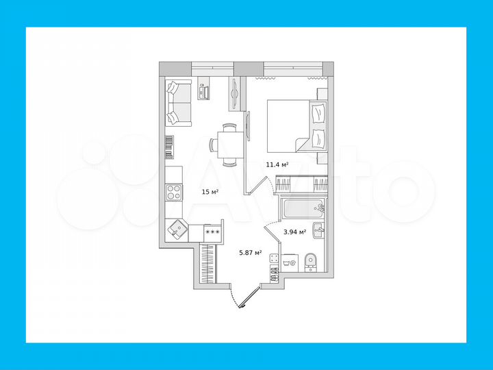 1-к. квартира, 36,8 м², 8/23 эт.