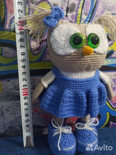 Вязаная игрушка сова.Ручная работа