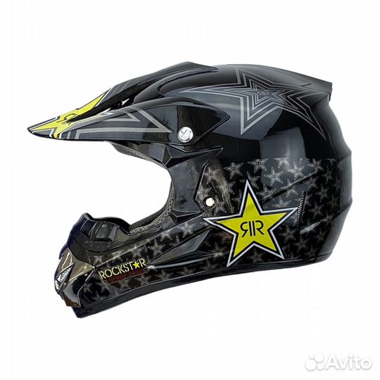 Мотошлем кроссовый RockStar защитный шлем на мото