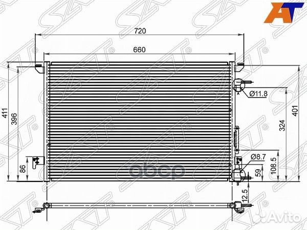Радиатор кондиционера Opel Vectra 02-08 / Saab 9-3