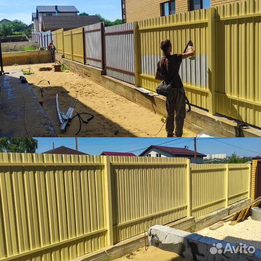 Покраска крыши, дома, газовой трубы