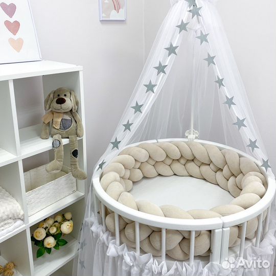 Бортик косичка в кроватку