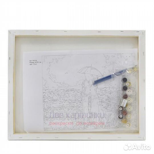 Картина по номерам 30x40 Зайчик в цветочном венке