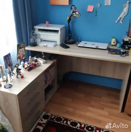 Стол компьютерный Алькор в цвете Бетон