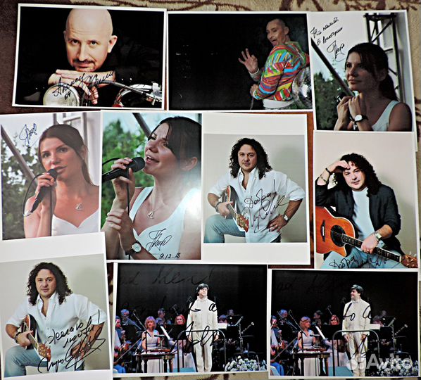 Автографы :К.Метов,Трофим,Саруханов,Добрынин,Шура