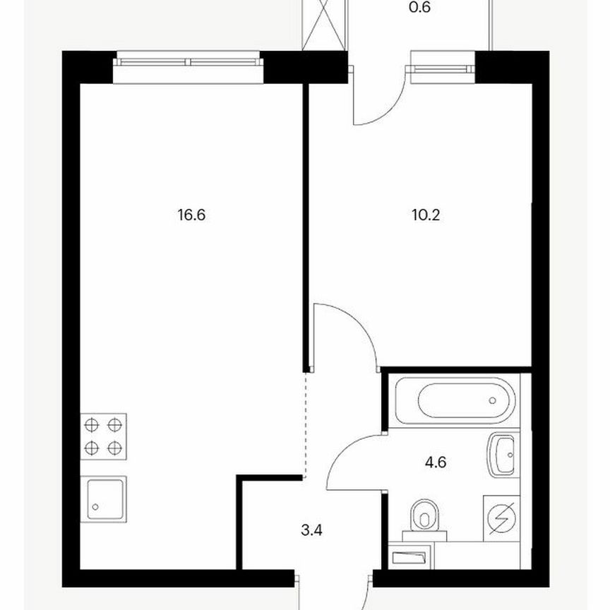 1-к. квартира, 35,4 м², 6/12 эт.