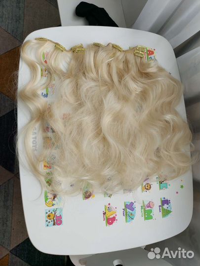 Накладные волосы на прищепках премиум качество