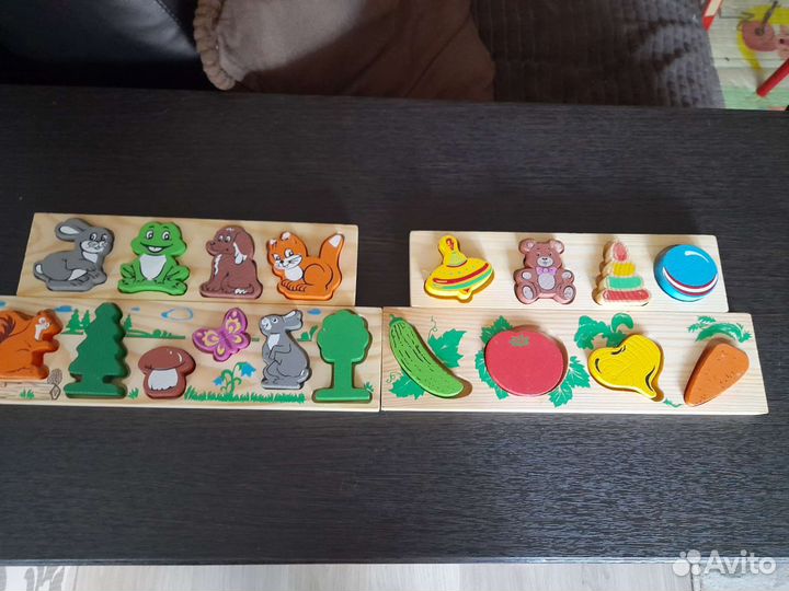 Деревянные пазлы вкладыши