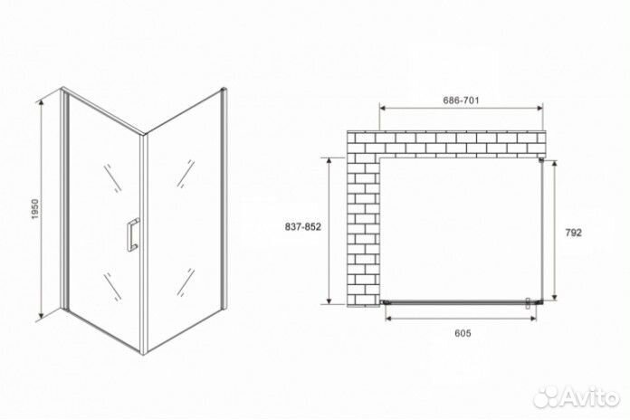 Душевой уголок Abber Sonnenstrand AG04070M-S85M 70x85