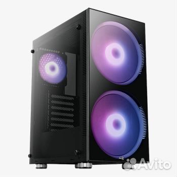 AeroCool Python Black, без бп, ATX, боковое окно