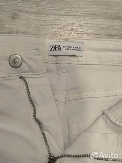 Джинсы Zara XS 40 белые