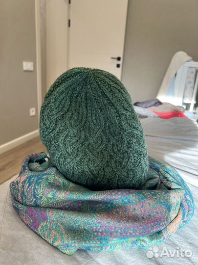 Шапка женская зимняя шарфик в подарок