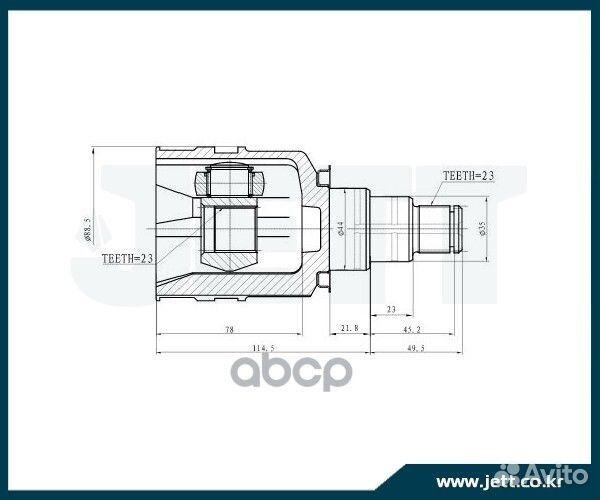 ШРУС внутренний jett V40-9012 V40-9012 jett