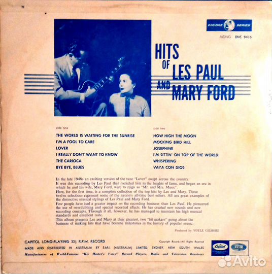 Виниловые пластинки Les Paul & Mary Ford