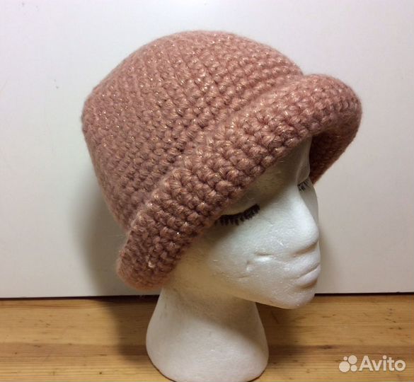 Вязаная шляпка с люрексом, размер 54-57, арт 168