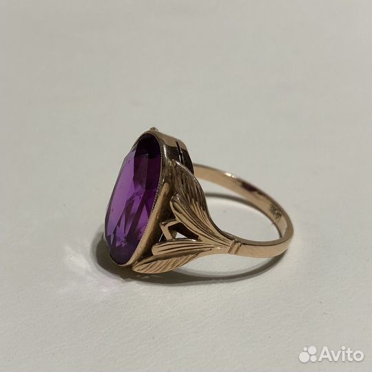Золотое кольцо 583 аметист