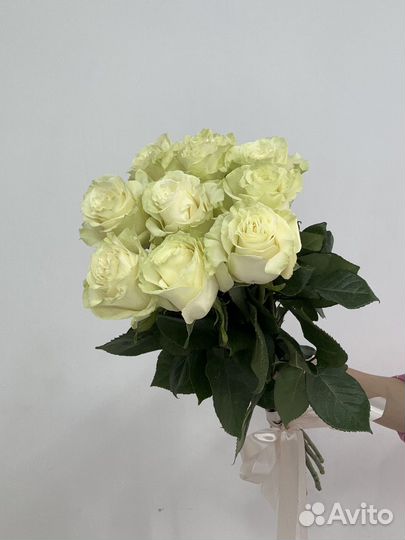 Монобукет из белых роз