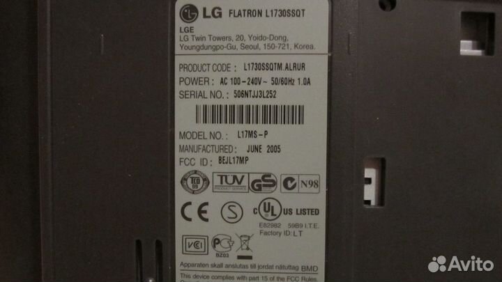 Монитор LG Flatron L1730S SQT