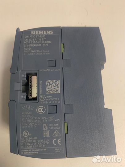 Аналоговый ввод siemens s7 1200 sm1231