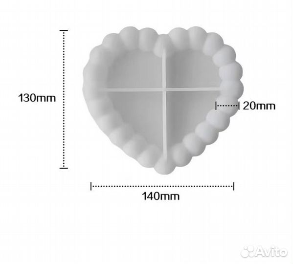 Молд сердце поднос для гипса и эпоксидной смолы