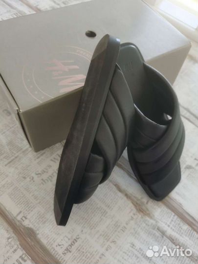 Шлепанцы женские кожаные H&M премиум