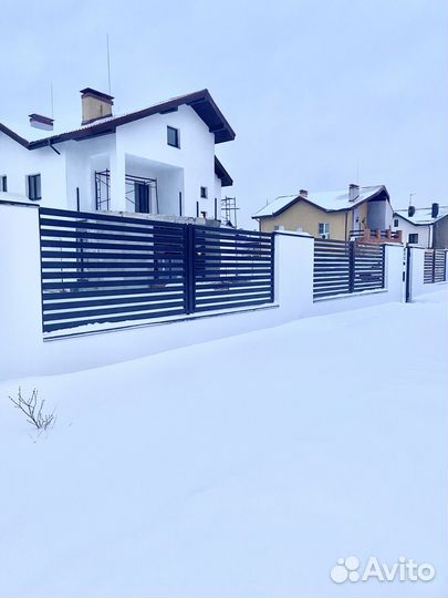 Забор, Откатные ворота, Навес