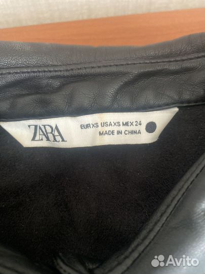 Рубашка кожаная Zara XS