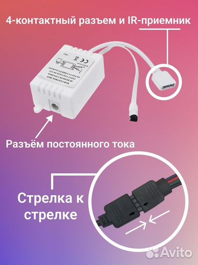 Светодиодная лента RGB IP65 12V 5м комплект 3 шт